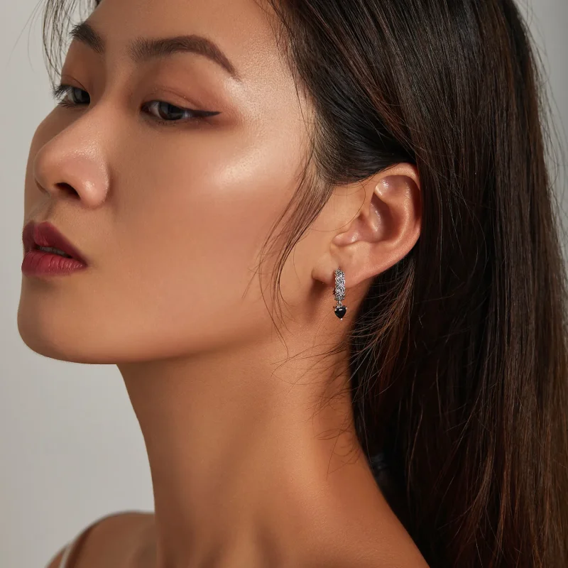 (slika za) Obročasti uhani v stilu nočne vrtnice Pandora - BSE535 - Ogled 8