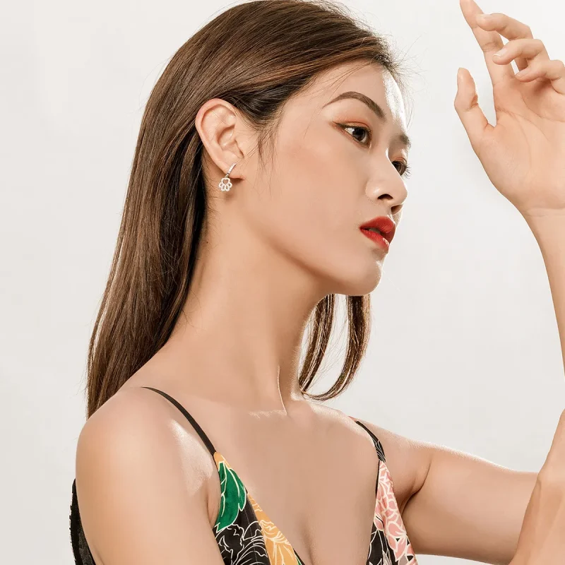 (slika za) Obročasti uhani z odtisom hišnih ljubljenčkov v slogu Pandora - SCE771 - Ogled 7