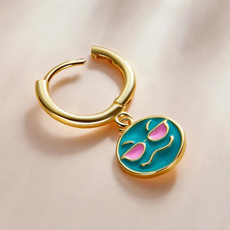 (slika za) Pandora Style Emoji – kul obročasti uhani – SCE1204-B - Ogled 3