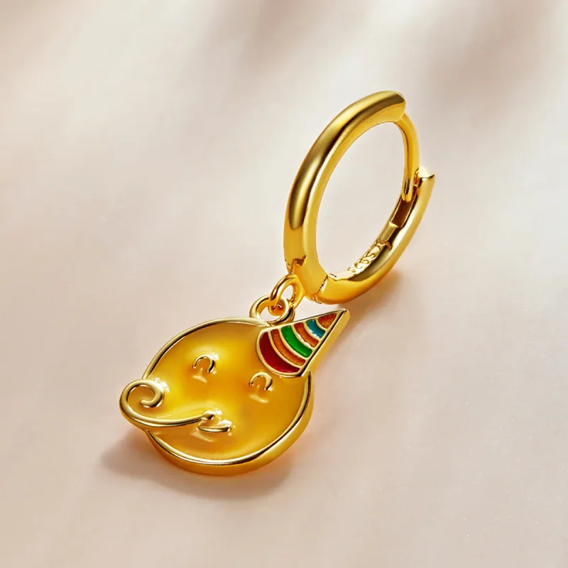 (slika za) Pandora Style Emoji – Praznovanje obročastih uhanov – SCE1204-A - Ogled 2