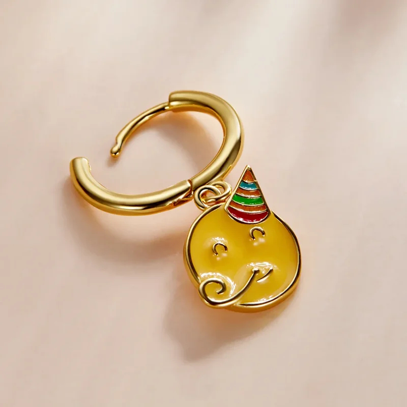 (slika za) Pandora Style Emoji – Praznovanje obročastih uhanov – SCE1204-A - Ogled 3