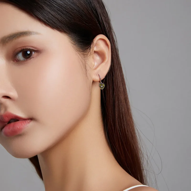 (slika za) Pandora Style Love Devil Eyes - limonasto rumeni obročasti uhani - SCE1270-YE - Ogled 3