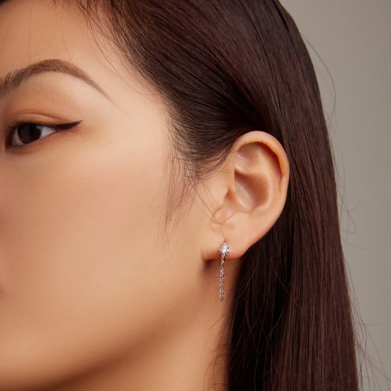 (slika za) Pandora Style Moški uhani z zvezdastimi obroči - BSE699 - Ogled 6