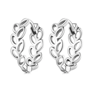 (slika za) Pandora Style Openwork Out Leaves Hoop uhani - SCE1461