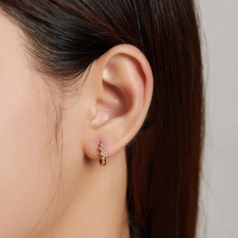 (slika za) Pandora Style Simple – zvezdasti obročasti uhani – SCE1189 - Ogled 4