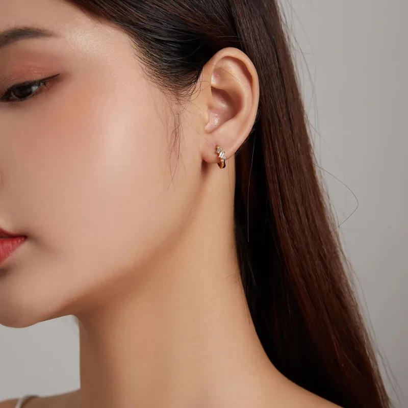 (slika za) Pandora Style Simple – zvezdasti obročasti uhani – SCE1189 - Ogled 5