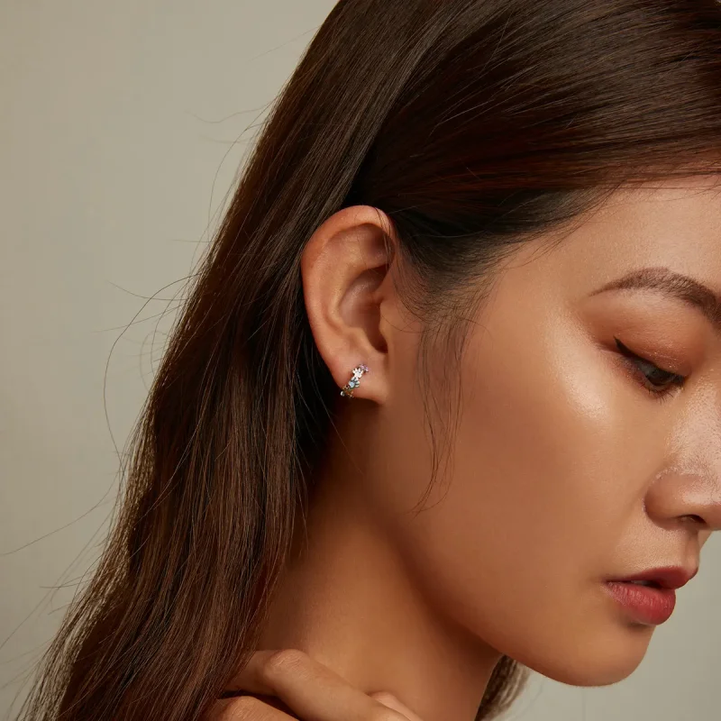 (slika za) Pisani uhani s kremplji v stilu Pandora - BSE580 - Ogled 6