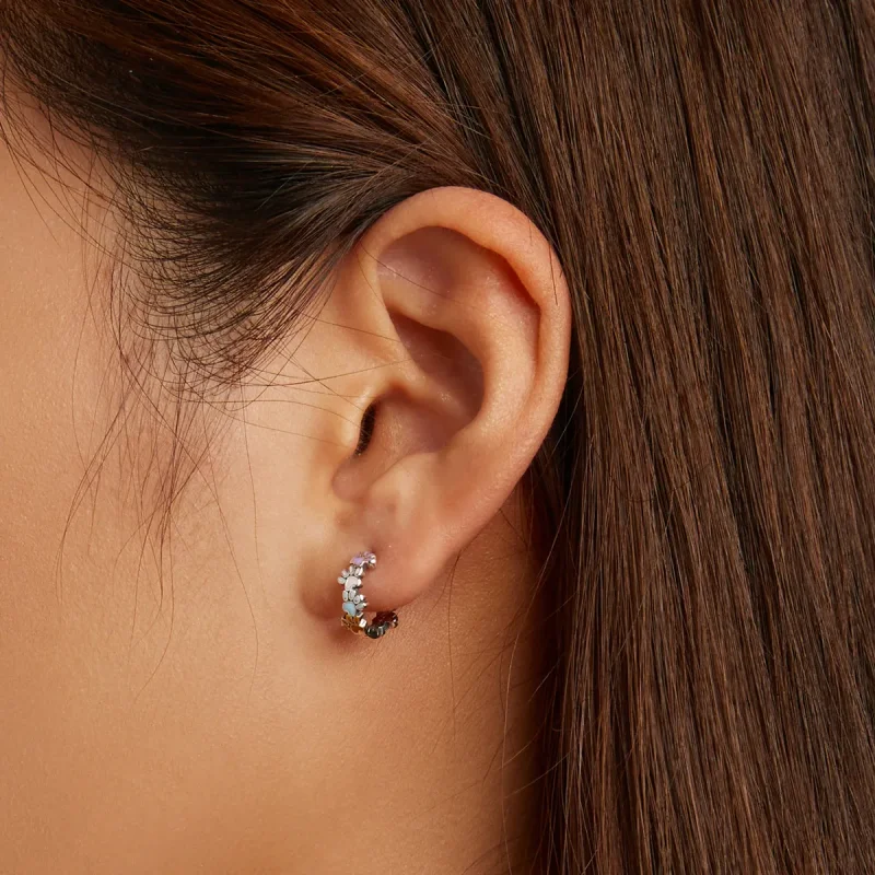 (slika za) Pisani uhani s kremplji v stilu Pandora - BSE580 - Ogled 7