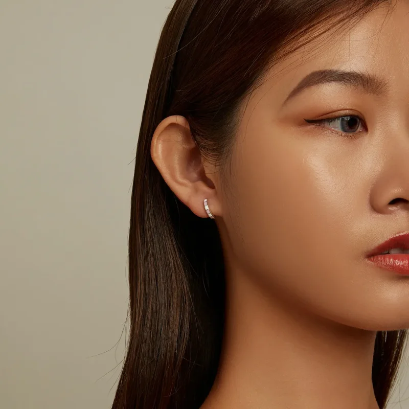 (slika za) Preprosti mrežasti obročasti uhani v slogu Pandora - SCE1372 - Ogled 7