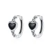 Črni obročasti uhani v obliki srca Pandora - BSE456 Črni obročasti uhani v obliki srca Pandora - BSE456