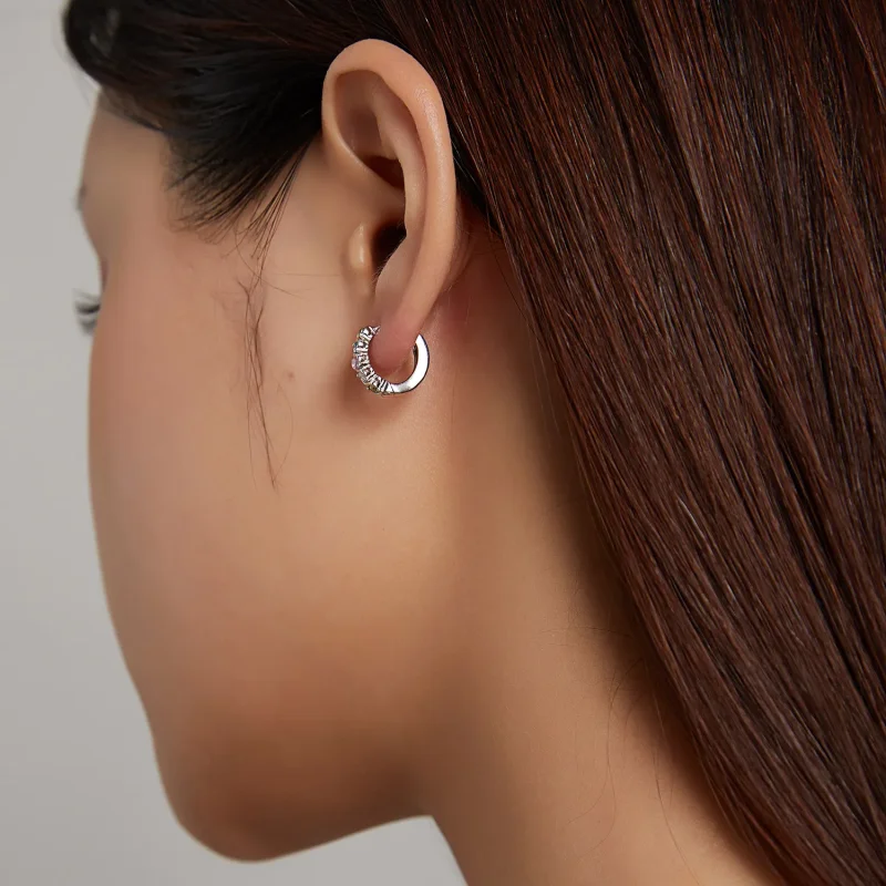 (slika za) Svetleči obročasti uhani v stilu Pandora - SCE1166-A - Ogled 5