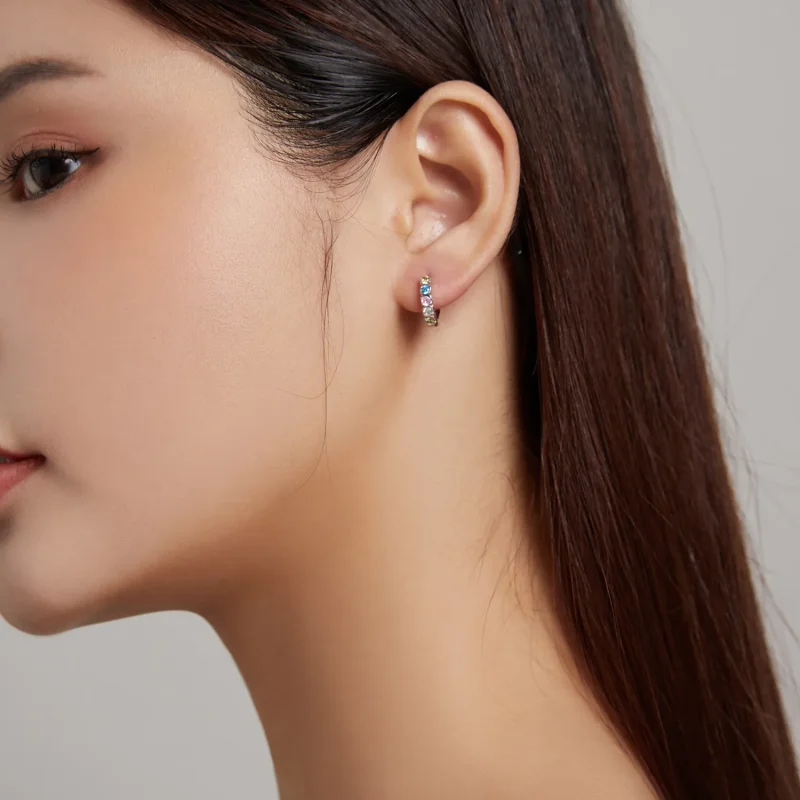 (slika za) Svetleči obročasti uhani v stilu Pandora - SCE1166-A - Ogled 6