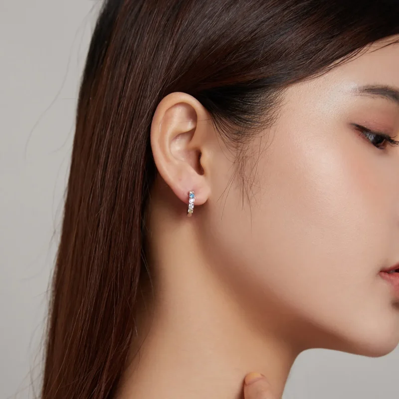 (slika za) Svetleči obročasti uhani v stilu Pandora - SCE1166-A - Ogled 7