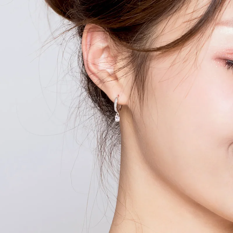 (slika za) Uhani s cirkonskimi obročki v slogu Pandora - BSE157 - Ogled 5