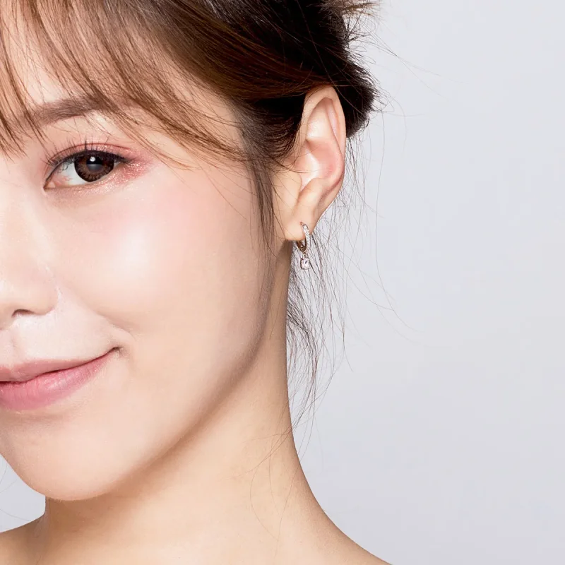 (slika za) Uhani s cirkonskimi obročki v slogu Pandora - BSE157 - Ogled 6