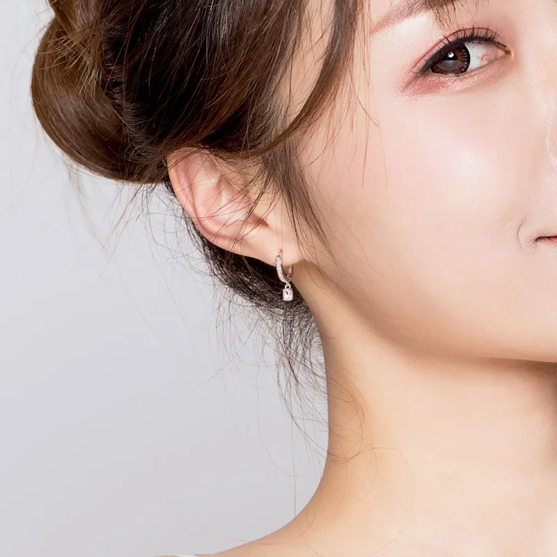 (slika za) Uhani s cirkonskimi obročki v slogu Pandora - BSE157 - Ogled 7