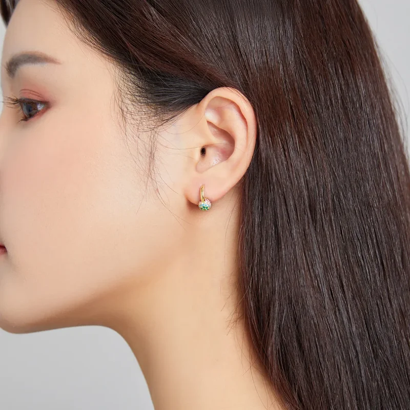 (slika za) Uhani z obroči v obliki mavrične krogle Pandora - SCE1100 - Ogled 4