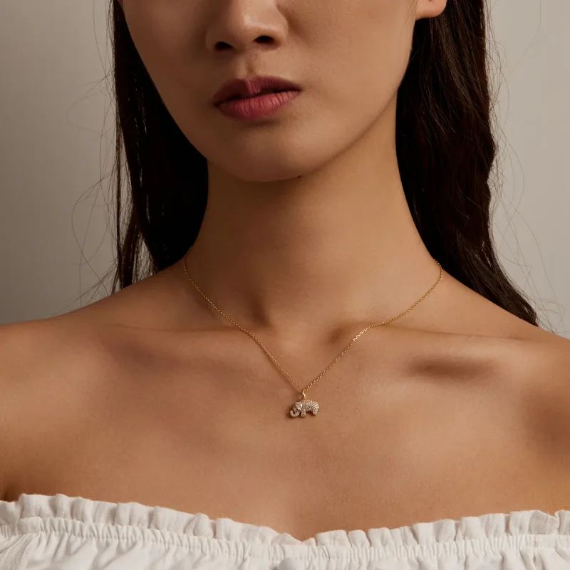 (slika za) Izvrstna ogrlica s sloni v stilu Pandora - BSN239-B - Ogled 4