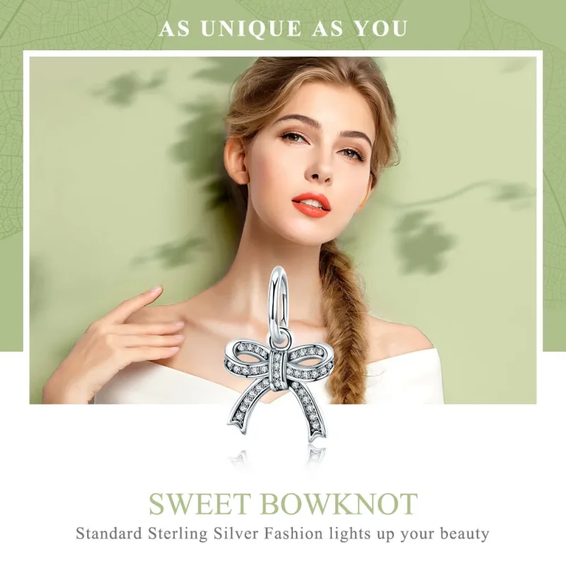 (slika za) Obesek s srebrno pentljo v stilu Pandora - SCC775 - Ogled 6