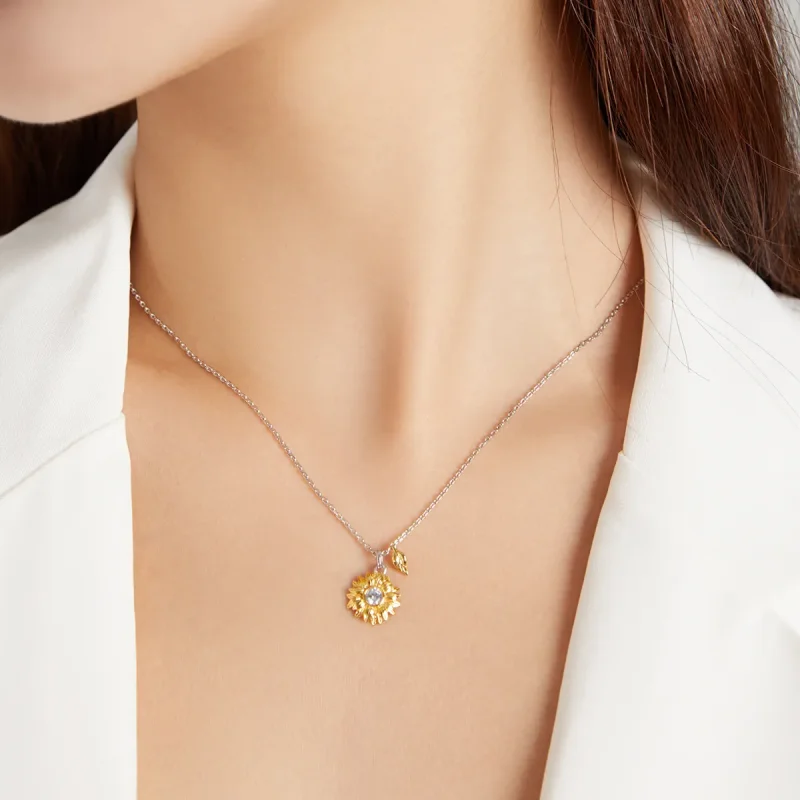 (slika za) Ogrlica s sončnimi rožami v slogu Pandora - BSN212 - Ogled 7