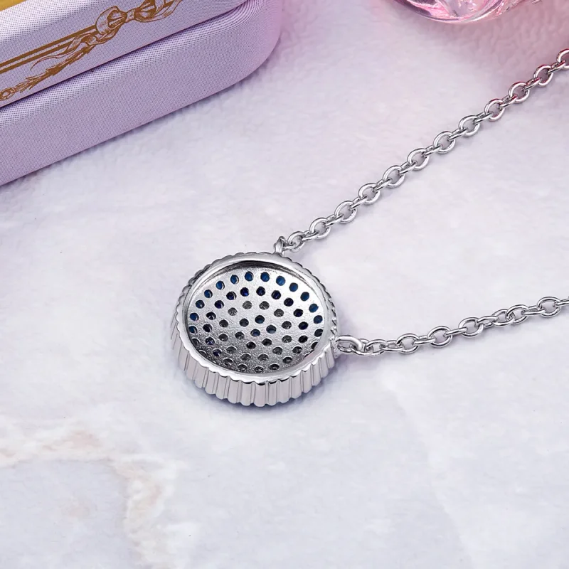 (slika za) Ogrlica s srebrno modrim krogom v stilu Pandora - SCN099 - Ogled 2