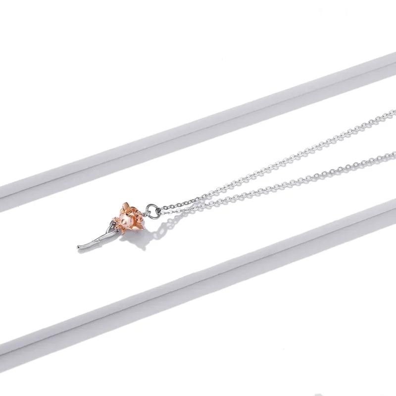 (slika za) Ogrlica z gracioznimi vrtnicami v stilu Pandora - BSN190 - Ogled 2