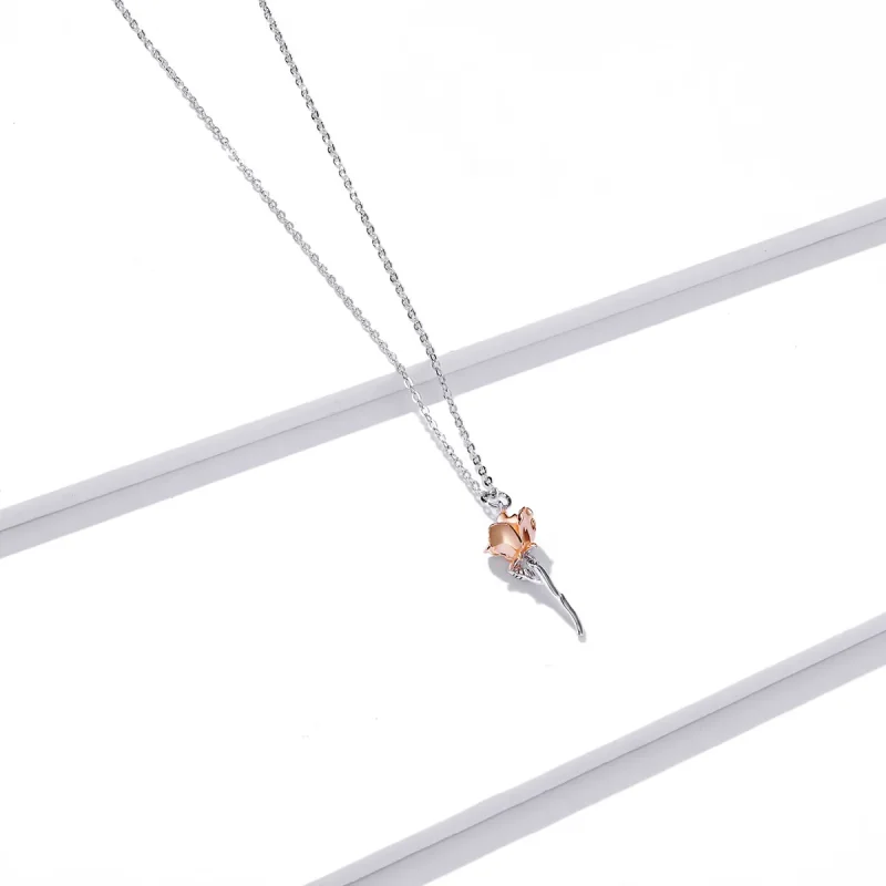 (slika za) Ogrlica z gracioznimi vrtnicami v stilu Pandora - BSN190 - Ogled 3