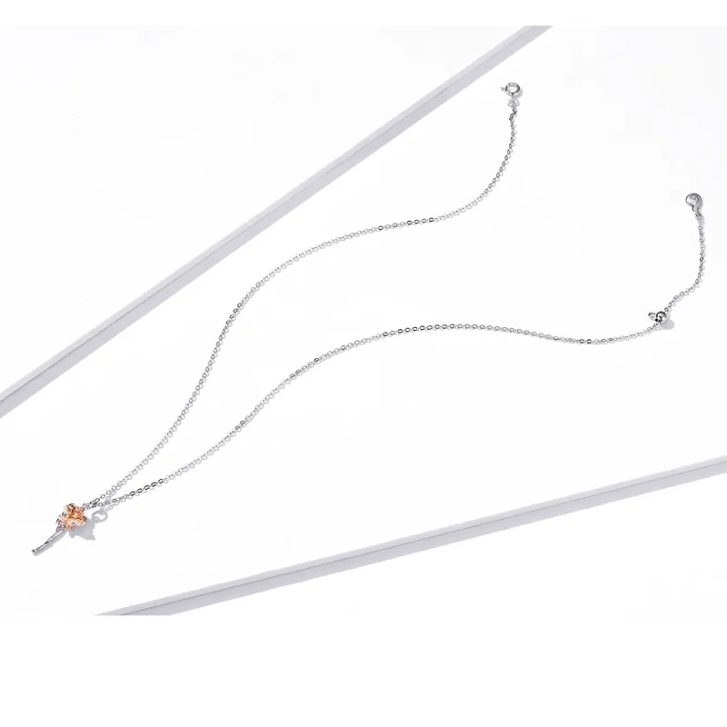 (slika za) Ogrlica z gracioznimi vrtnicami v stilu Pandora - BSN190 - Ogled 4