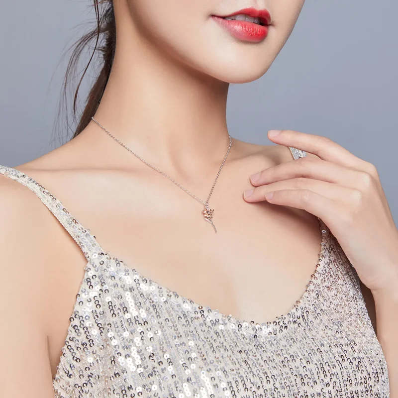 (slika za) Ogrlica z gracioznimi vrtnicami v stilu Pandora - BSN190 - Ogled 9