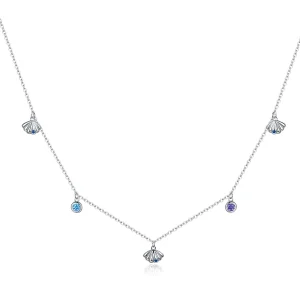 (slika za) Ogrlica z obeskom iz srebrne školjke v stilu Pandora - SCN454