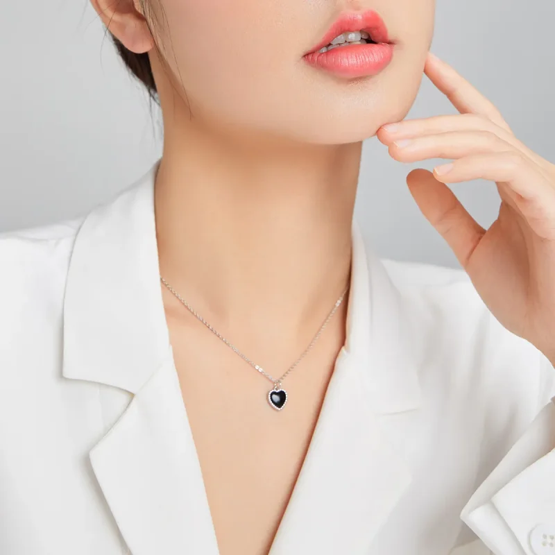 (slika za) Ogrlica z obeskom iz srebrnega ahata v slogu Pandora - SCN443 - Ogled 8