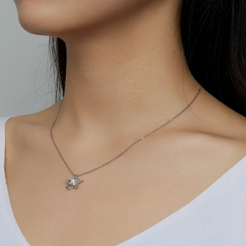 (slika za) Ogrlica z opalno zvezdo v stilu Pandora - SCN473 - Ogled 5