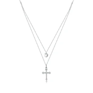 (slika za) Pandora Style Love Cross ogrlica - BSN197