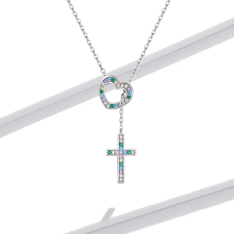 (slika za) Pandora Style Love Cross ogrlica - BSN244 - Ogled 6