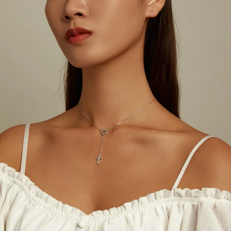 (slika za) Pandora Style Love Cross ogrlica - BSN244 - Ogled 7