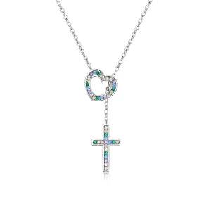 (slika za) Pandora Style Love Cross ogrlica - BSN244