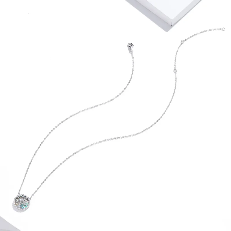 (slika za) Srebrna barvita ogrlica z obeskom v slogu Pandora - SCN433 - Ogled 4