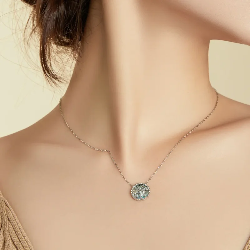 (slika za) Srebrna barvita ogrlica z obeskom v slogu Pandora - SCN433 - Ogled 8