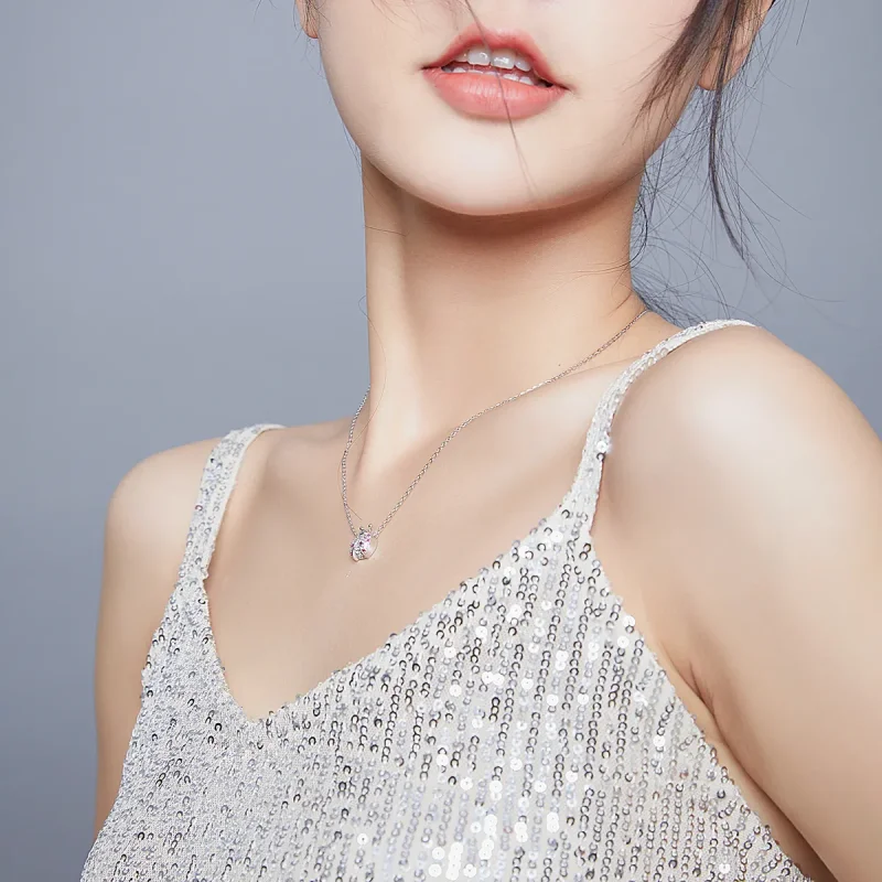 (slika za) Srebrna bleščeča ogrlica s pikapolonico v stilu Pandora - SCN400 - Ogled 8