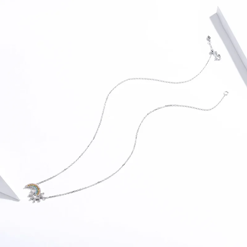 (slika za) Srebrna mavrična ogrlica v stilu Pandora - SCN366 - Ogled 2