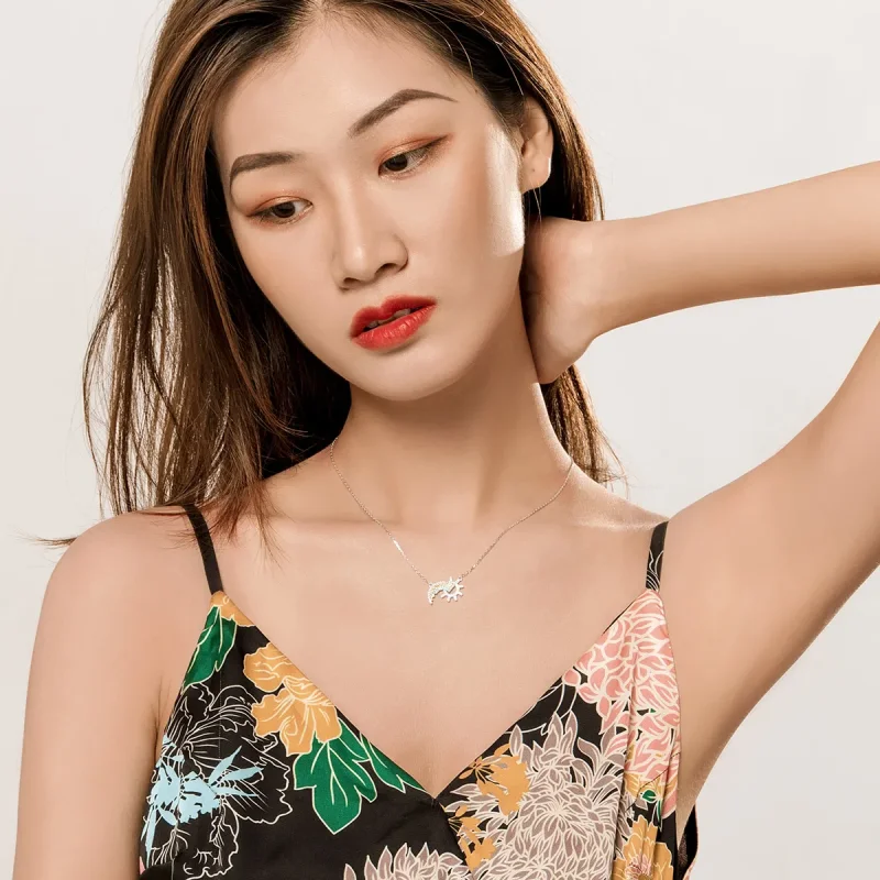 (slika za) Srebrna mavrična ogrlica v stilu Pandora - SCN366 - Ogled 7