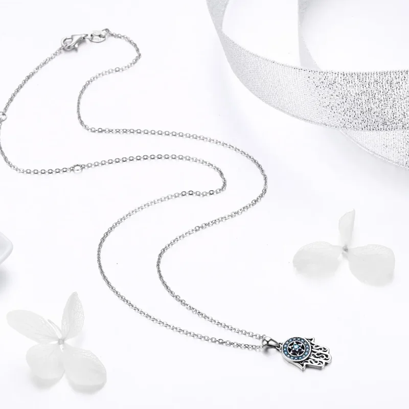 (slika za) Srebrna ogrlica Fatima's Guarding v slogu Pandora - SCN264 - Ogled 5