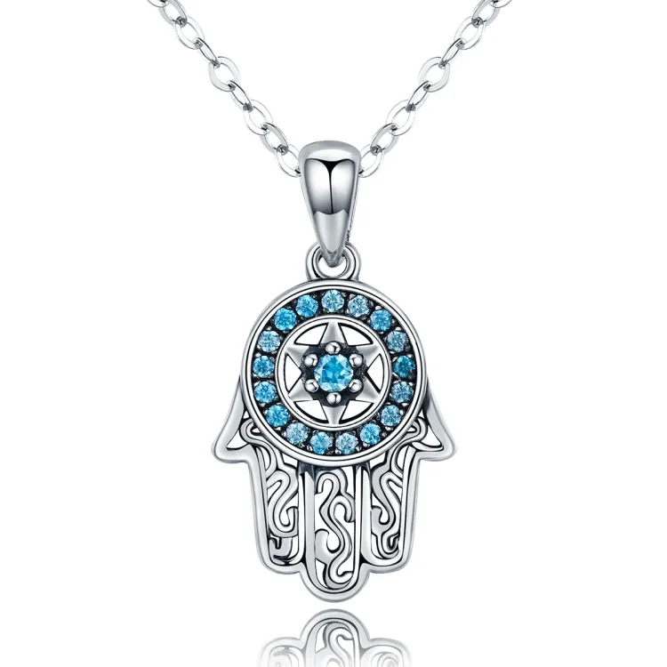 Srebrna ogrlica Fatima's Guarding v slogu Pandora - SCN264
