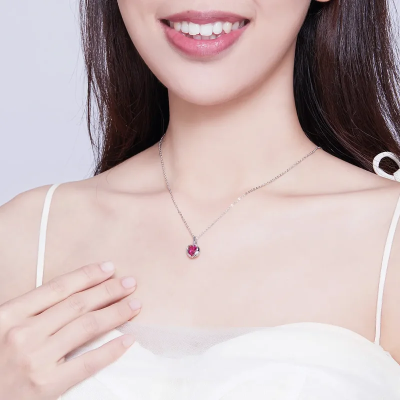 (slika za) Srebrna ogrlica Guardian Hearts v stilu Pandora - SCN341 - Ogled 8