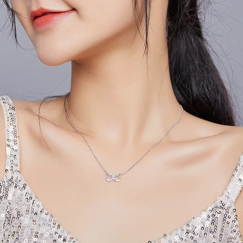 (slika za) Srebrna ogrlica s simbolom neskončnosti v stilu Pandora - SCN402 - Ogled 6