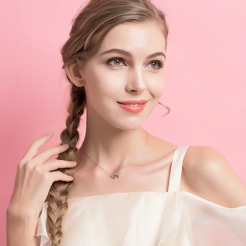 (slika za) Srebrna ogrlica s srcem in dušo v stilu Pandora - SCN181 - Ogled 2