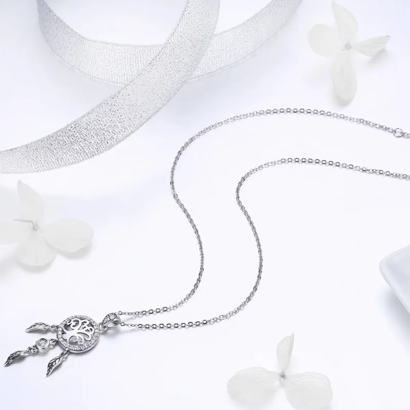 (slika za) Srebrna ogrlica v slogu Pandora Life Tree Catcher Dreams - SCN298 - Ogled 5