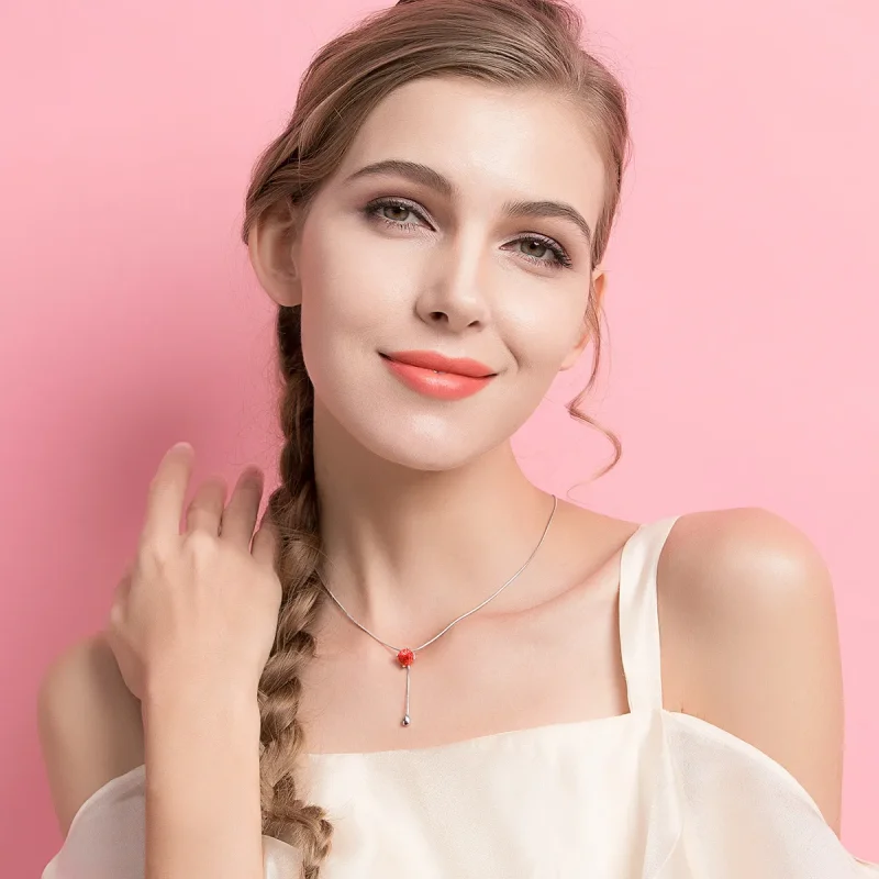 (slika za) Srebrna ogrlica v slogu Pandora Tears of Love - SCN182 - Ogled 7