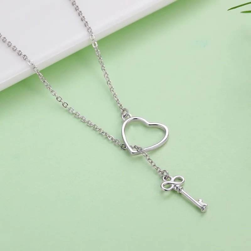 (slika za) Srebrna ogrlica v stilu Pandora Open Your Heart - SCN107 - Ogled 7