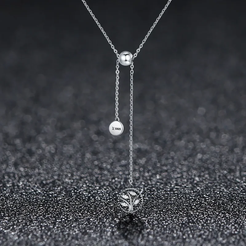 (slika za) Srebrna ogrlica z družinskim drevesom in domom v stilu Pandora - SCN106 - Ogled 3